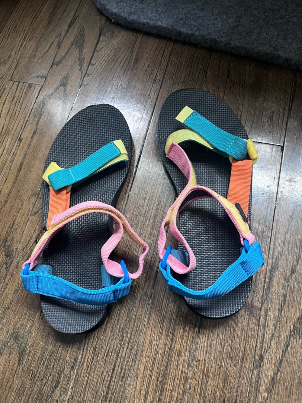Teva Multicolor Strappy Sandals - Blue, Pink, Orange, Yellow
